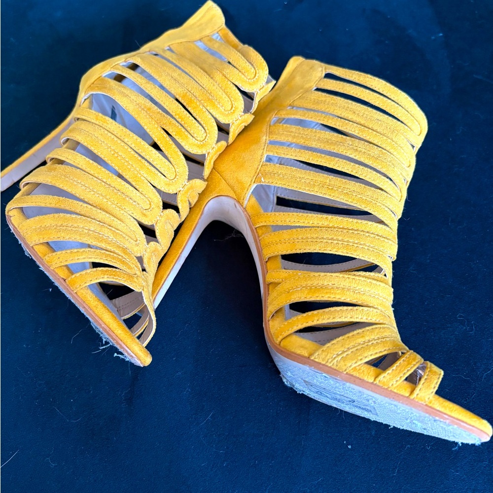 Zara Yellow Mustard Gladiator Heels